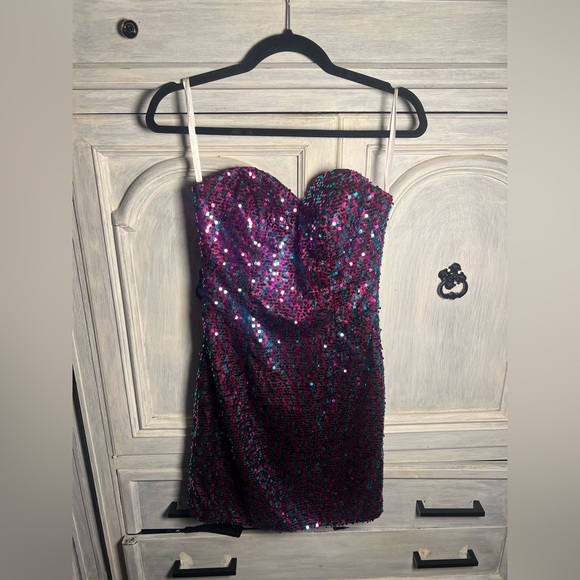 Frenchy by Heather French Henry Dresses & Skirts - 2000’s Frenchy Heather French Henry Sequin Strapless‎ Dress Formal Pageant Prom